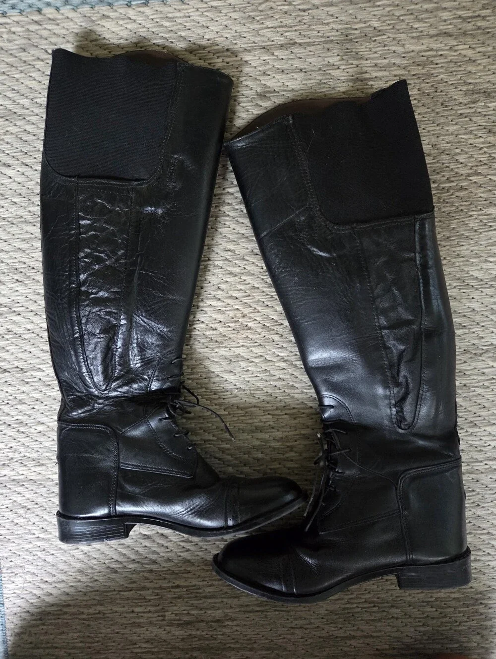Black Leather Riding Boot 8.5